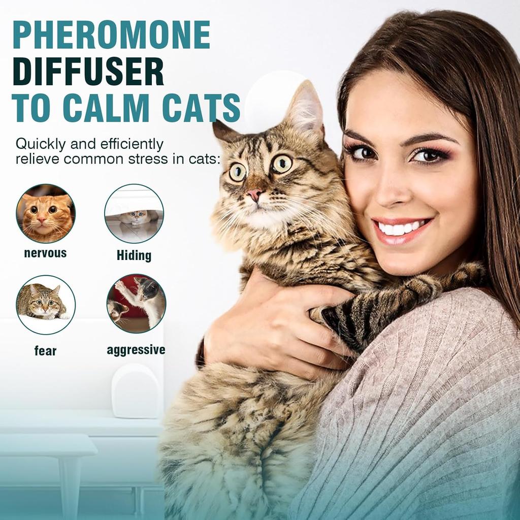 Cat Calming Diffuser 8 In 1 Multicat Pheromone Diffuser Pheromones To Calm Stress and Anxiety Relief Products Plug In Refill Anti Aggression for Cats