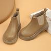2024 Children Leather Short Boots for Girls Autumn Winter New Fashion Korean Style Anti-slippery Soft Bottom Versatile Chic Shoe