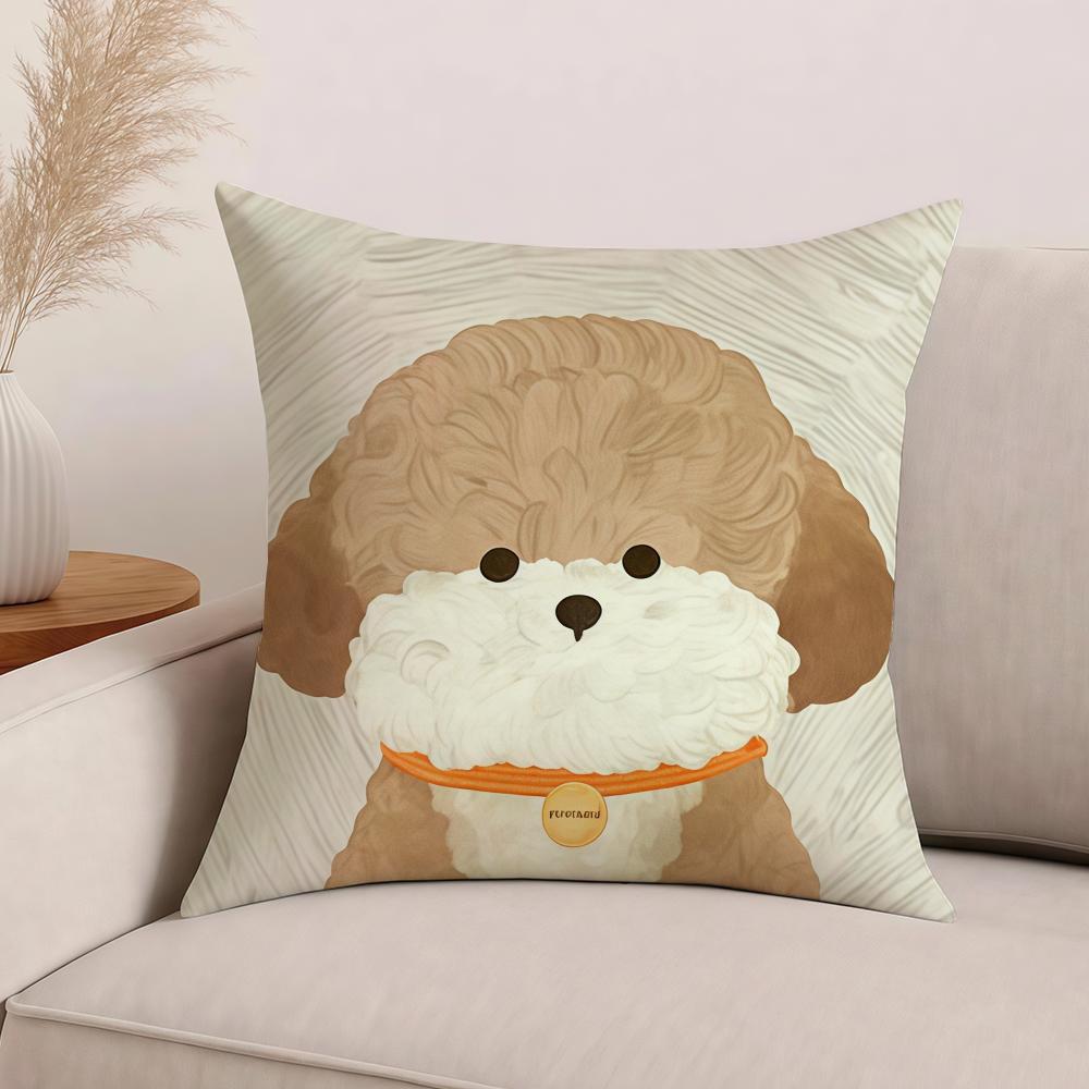 Милая собака Мультяшная Наволочка Офисные Подушки Подходят для Дивана Машины Спальни Декоративная Наволочка 12x12Inch