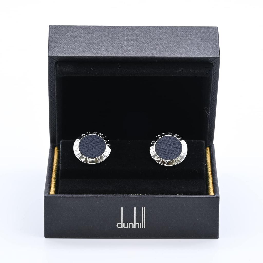 Day Dunhill Cadogan AD Coin Cufflinks In Silver and Navy Father's Men's (JSC82H1H) [Used]