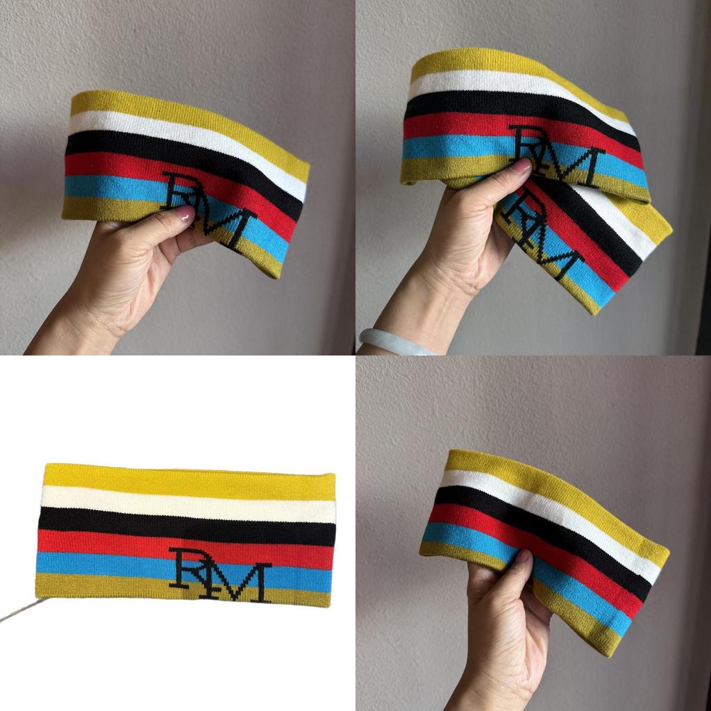 Breites Strick-Stirnband im koreanischen Stil mit Buchstaben-Design für Fitnessstudio und Sportbekleidung