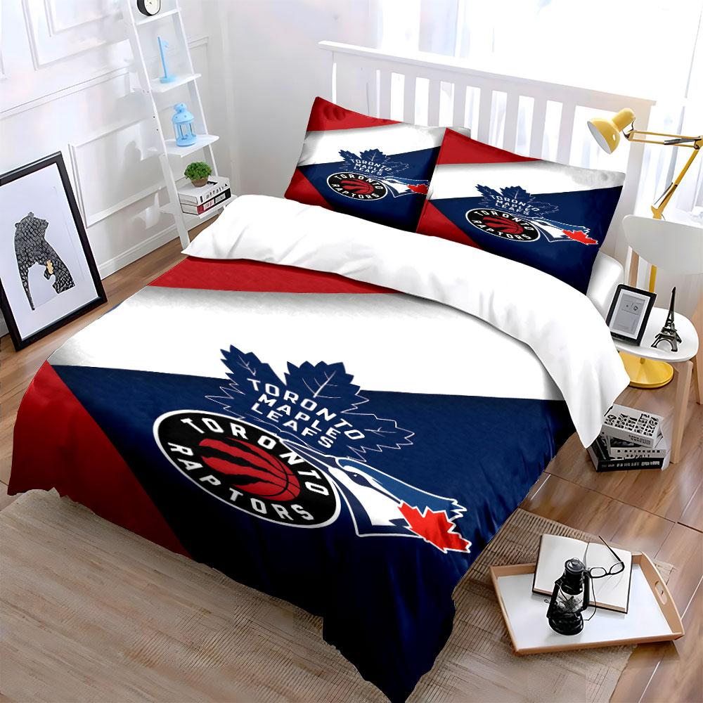 "Toronto Maple Leafs and Raptors Logo Design" Print Bedding Set Duvet Cover Pillowcases (1* Duvet Cover 2* Pillowcases Do Not Include Comforter)