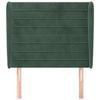 3118135 vidaXL Headboard with Ears Dark Green 93x23x118-128 Cm Velvet