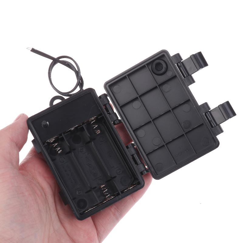 Black High Quality ABS 3 Sections AA Battery Holder 4.5V No.5 Waterproof And Dustproof Battery Cartridge With Switch Function