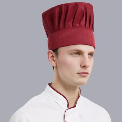 Kuchařská čepice, jednobarevná, plochá, skládaná, prodyšná bavlněná, kuchařská čepice, nastavitelná velikost, lehká, vaření