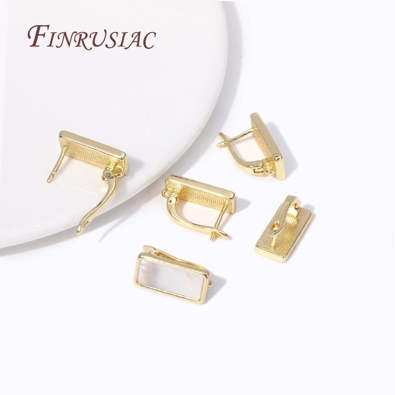DIY Jewelry Making Earring Multi Styles 18K Gold Plated Natural Shell Earrings Clasps Hooks Earwires Fasteners Accessories