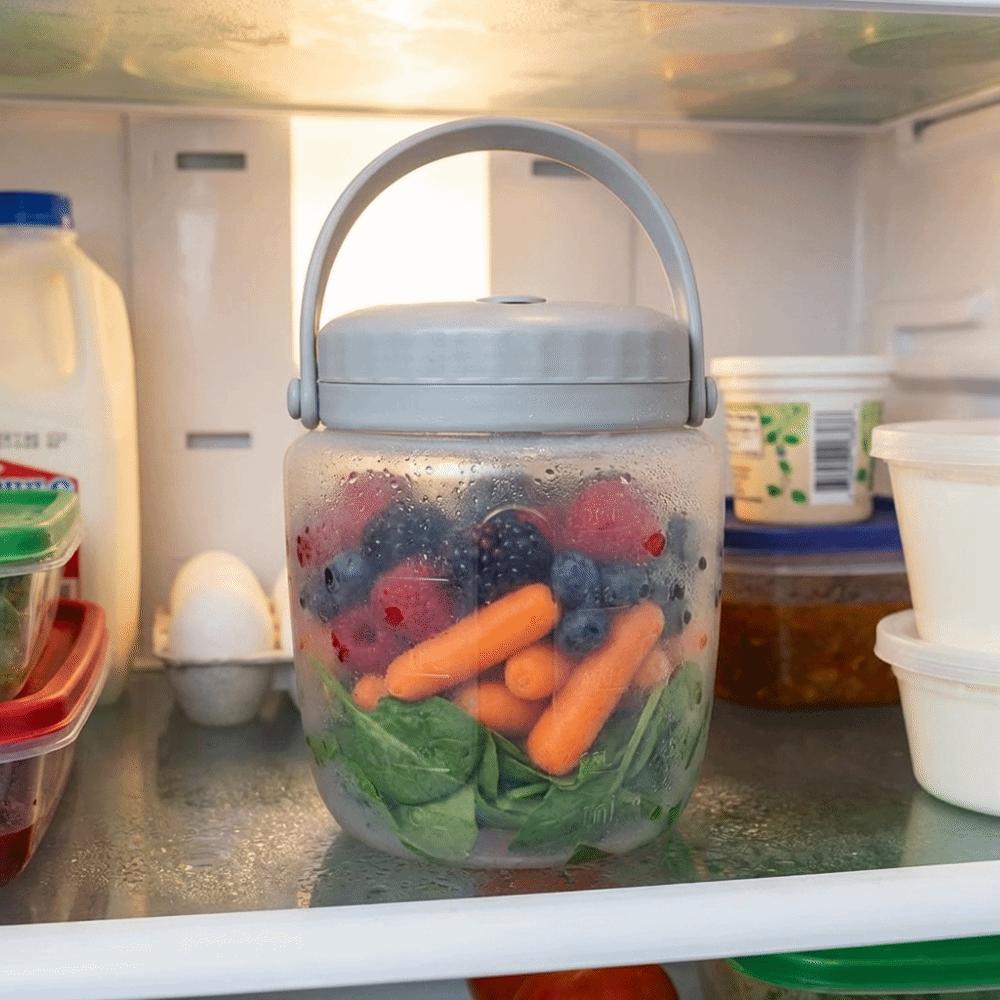 Leak-Proof Silicone Food Storage Containers with Handle Heat Resistant Foldable Sealed Bucket Beverage Juice Cup Large Caliber