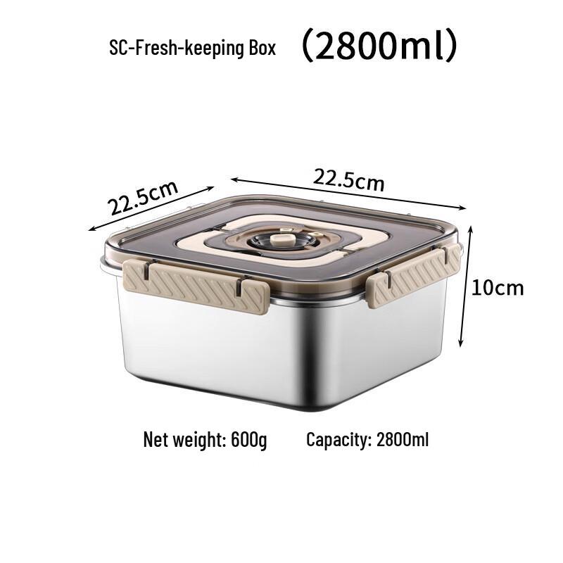 Suiyuan 304 Stainless Steel Food Storage Container 2800ml