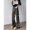 Amerikanische Retro-Camouflage-Jeans mit mehreren Taschen für Herren und Damen, High-Street-Trendmarke, schlichtes Design, lässige schmale Hose