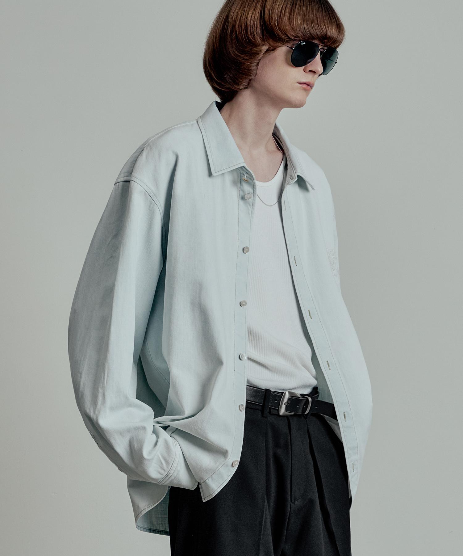 El Mood Burning Denim Cotton Shirt Ice Blue Ice Blue/44