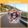 Decor Car Acrylic Halloween Skull Flower Hat Design Pendant For Interior Auto