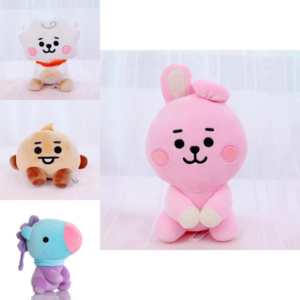 Adorable Kpop Bts Bt21 Seated Doll Plush Toy Collection Featuring Tata Cooky Chimmy Koya Shooky Mang