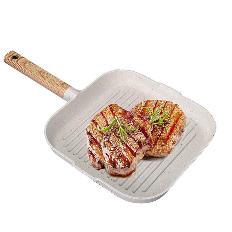 10.5inch Versatile Griddle Steak Grilling Pan Nonstick Grill Skillet Durable Indoor Outdoor Cooking Pan with Pour Spouts