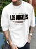 West Coast Los Angeles Fashionable and Casual Plussize Mens Tshirt with Slogan Prints