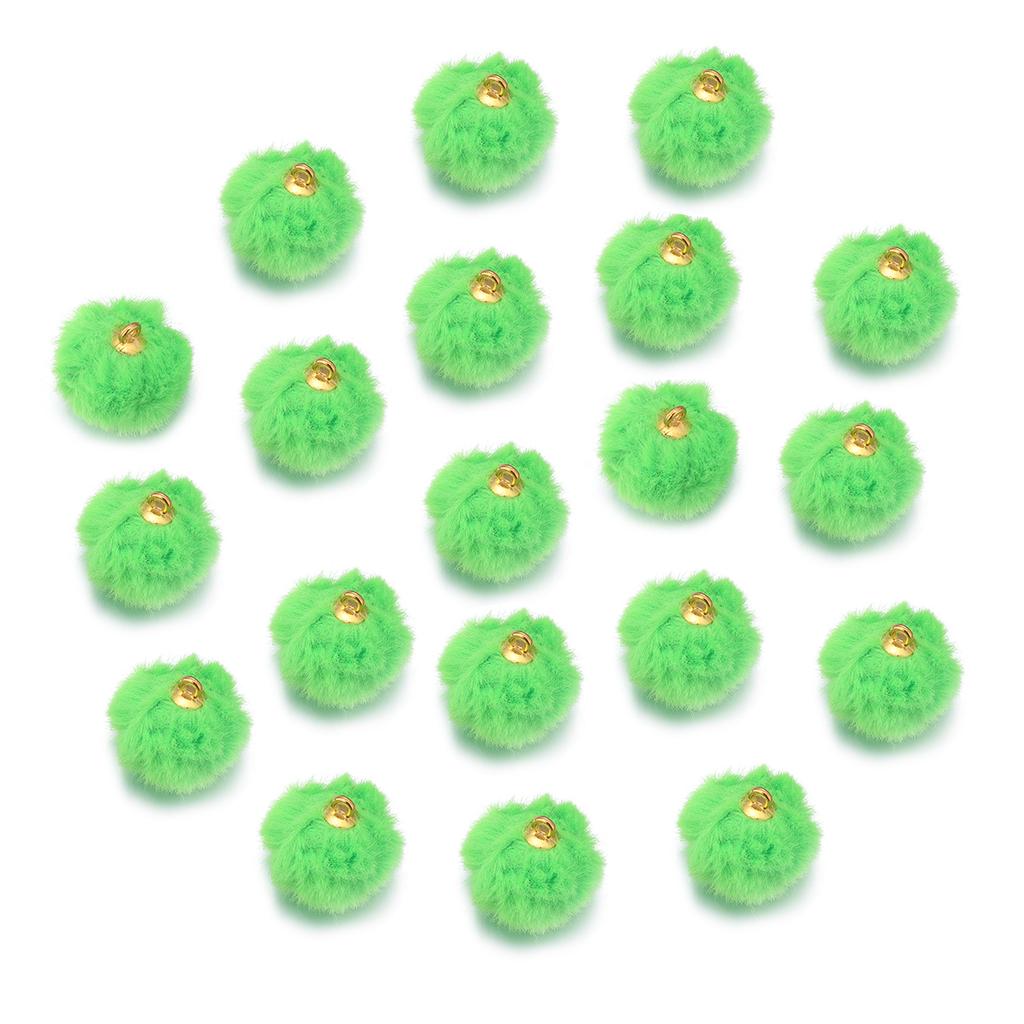 20pcs Plush Fur Covered Ball Beads Charms Imitation Rabbit Fur Pompom Pendant For Jewelry Making DIY Necklace Bracelets Earrings