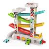 Mokutosha Slope Toy Car Slider, Kuru Kuru Slope, Rainbow Slope, Looping Coaster, Toy, Set of 4 Wooden Cars, Mini Car, Children, Boys, Girls, Baby
