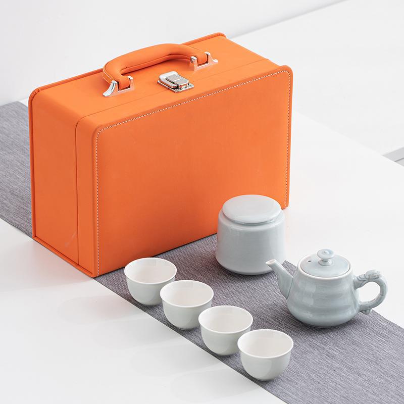 Portable Kung Fu Travel Set One Pot Four Cups Tea Canister Business Gift Souvenir