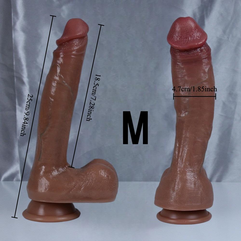 Realistic Liquid Silicone Dildo, Soft Skin Feel Penis Toy, 5 Sizes Available, Flexible Adult Toy for Beginners & Couples, Non-Electric Battery Free