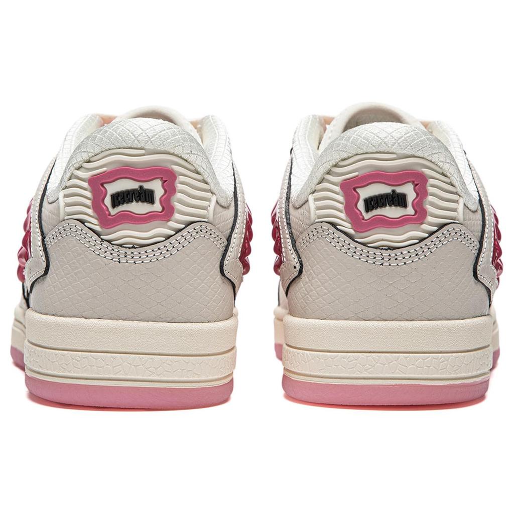 New LiNing Wave Pro Cushioning Wear-Resistant Low-Top Skateboard Shoes Unisex Ecru/Fifi Pink AECU043-4