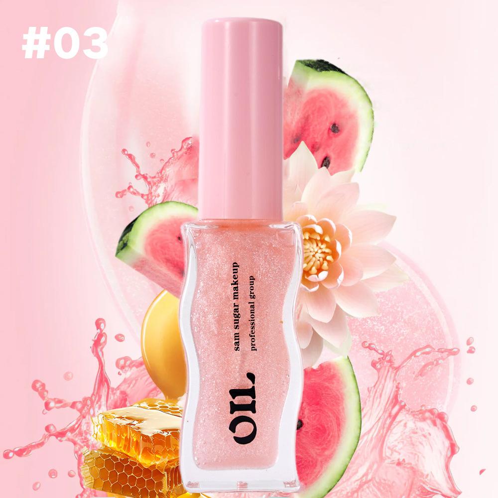 Huile à Lèvres Essence Miel Fruitée Sexy Pulpeuse Gelée à Lèvres Teintée Fraise Liquide pour Lèvres Imperméable Hydratant Huile Gloss Maquillage Maquillage