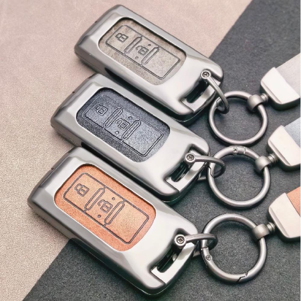 Zinc Alloy Leather Car Key Case Cover Shell For Mitsubishi Xpander Outlander Asx Pajero Eclipse Cross Montero Accessories