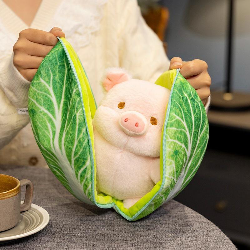 Boat Cabbage Pig Doll Plush Toy Doll Cute Pig Girl Sleeping Pillow Grabbing Machine Doll