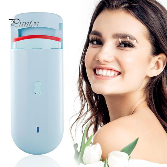 Heated Eyelash Curler Electric Eye Lash Curlers with Built-in Curved Comb Silicone Pad Rechargeable Quick Natural Curling Professional Eyelash