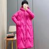 2026 Winter Korean Loose Hooded Thickened White Down Medium and Long Down Jacket Casual Comfortable Coats  Zipper Warm Clothing