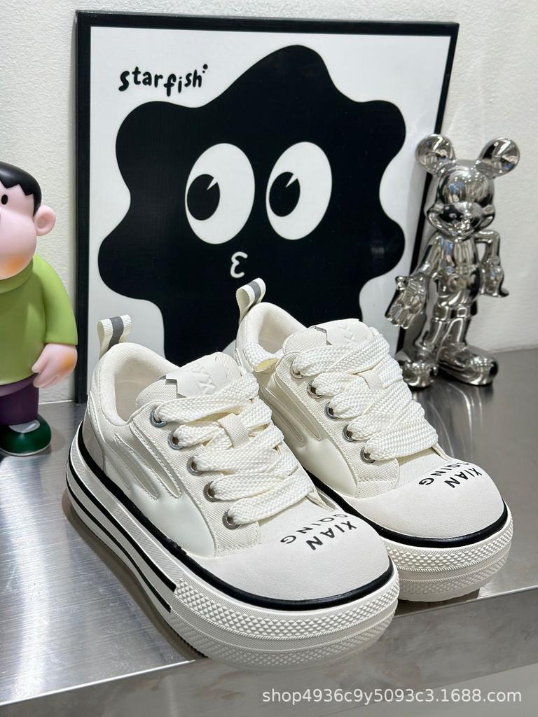Marshmallow big head shoes women's summer punk y2k yabi black heightening bread platform shoes round head heightening and slimming