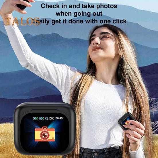 תרגום שפה אוזניות בקרת מגע תואמות בלוטות' 144 שפות מסך מגע LCD תוך אוזן בזמן אמת מתרגם