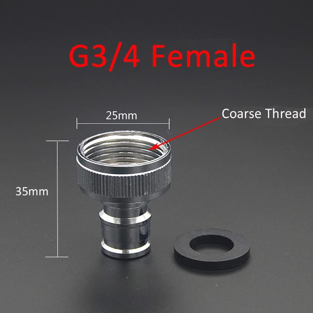 Faucet Quick Connector Adapter, Thead Connecting Faucet Aerator Adapter with Snap Quick Connector Fitting for Dishwasher Washing Machine (G3/4 Hose