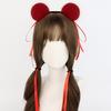 Fashionable Buns Headband Hair Tie With Soft Furry Pompoms Lovely Bowknot Buns Hairhoop For Casual and Cosplay Event