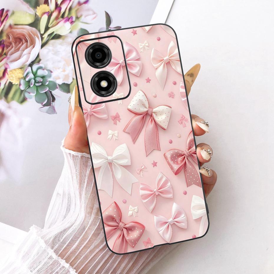Cute Printing Phone Case For Motorola Moto E14 Soft Black Silicone TPU Cases For Moto E14 Covers Bumpers