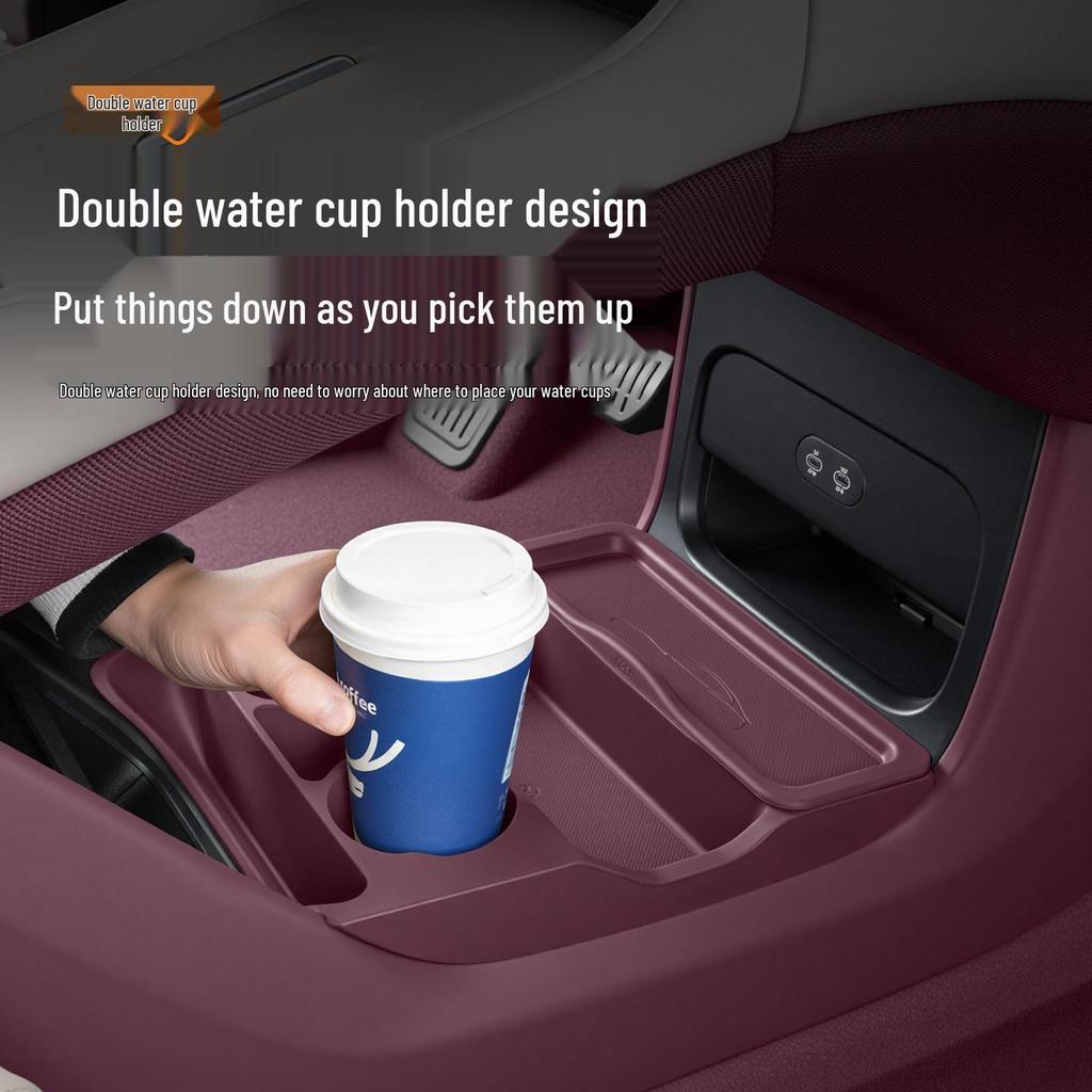 Compatible Xiaomi YU7 Double Layer Car Cup Holder Armrest Organizer