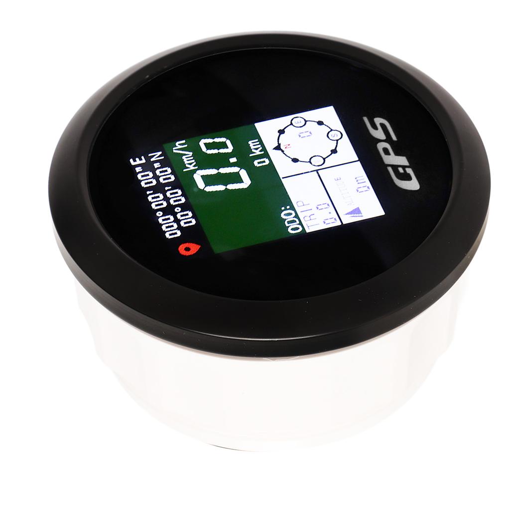 85mm GPS Speedometer 9‑32V TFT Screen Digital Display Speed Gauge Universal for Yacht RV Motorcycle Black Dial Black