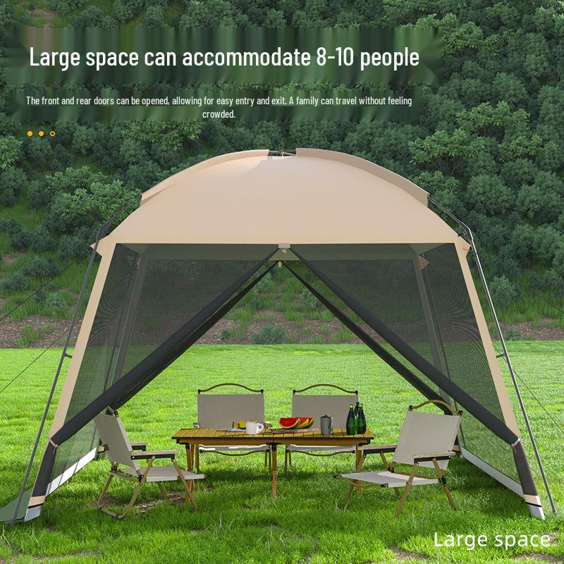 Tente de camping ombragée en maille d'extérieur avec répulsif anti-moustiques et abri rafraîchissant