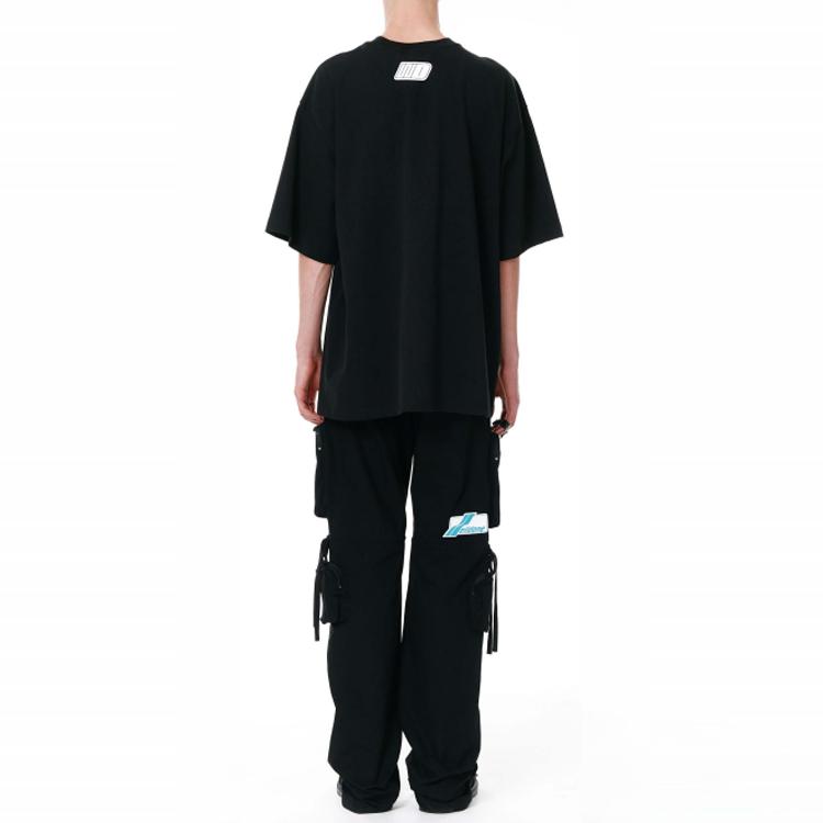 We11done Ss22 Side Logo Print Round Neck Short Sleeve T-Shirt Unisex T-Shirts Black WD-TT1-22-659-U-BK