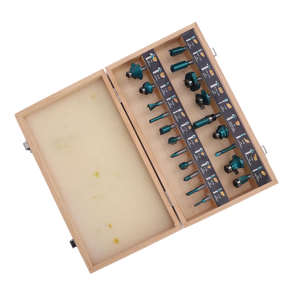 20PCS Carbide Router Bits Woodworking Milling Cutter Tongue and Groove Bit Set for Trimming