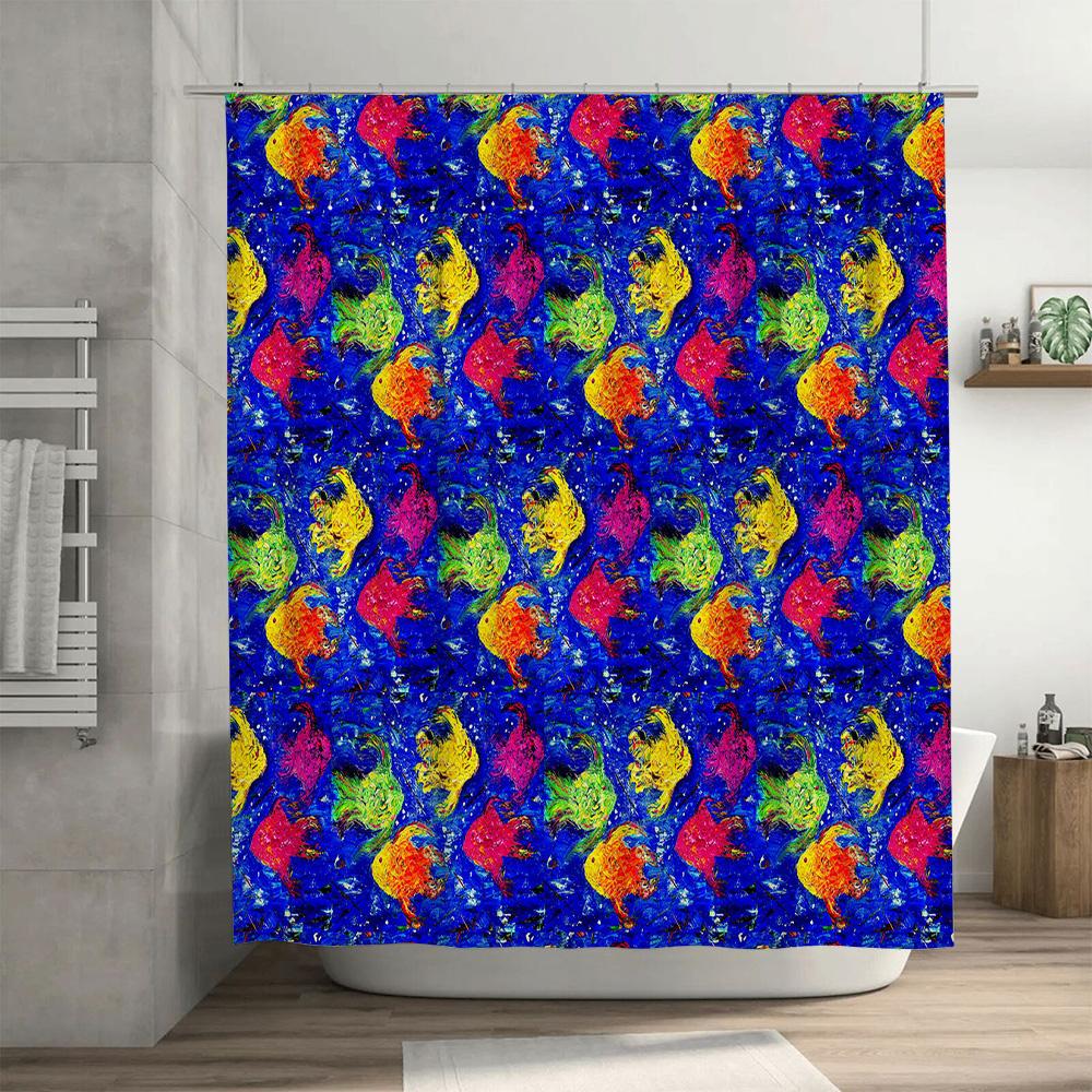 Modern Bathroom Shower Curtain with Geometric Design Easy Installation for Home Decor Bath Accessories