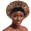 Wide Brim Satin Nightcap: Elastic Silk Hair Protection Scarf for Men & Women, Solid Color, Bath & Chemo Cap.