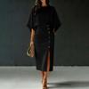 Damen Elegantes Ärmelloses Rundhals-Oberteil und High-Waist-Rock Zweiteiliges Set