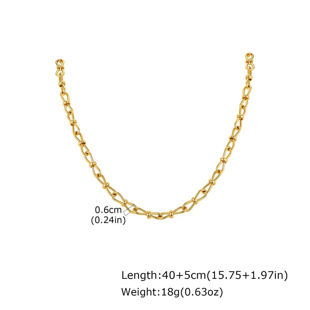 Solid Stainless Steel Chunky Chain Necklace for Women, Simple Link Chain Chokers, Fashion Non Tarnish Jewelry