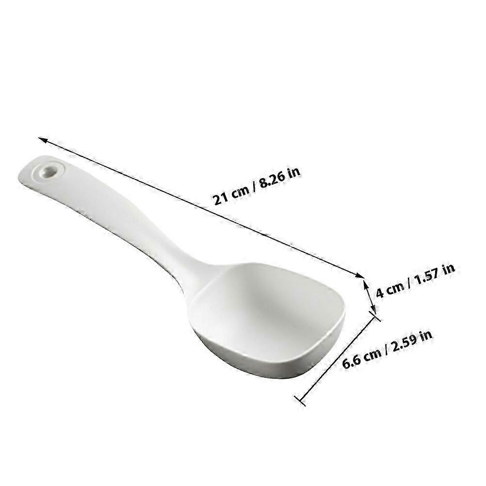 Long Handle Soup Ladle for Restaurants, Wear-Resistant Scoop for Water Porridge Serving, White Commercial Kitchen Utensil (21x6.6x4 Cm, 3-Pack)