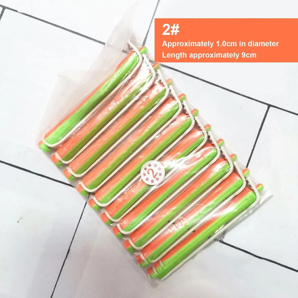 10pcs Cold Perm Rod Hair Curlers Rollers Plastics Hollow No Heat Hair Rollers Soft Curling Rod Pull Core Lazy Curls Flexi Rods