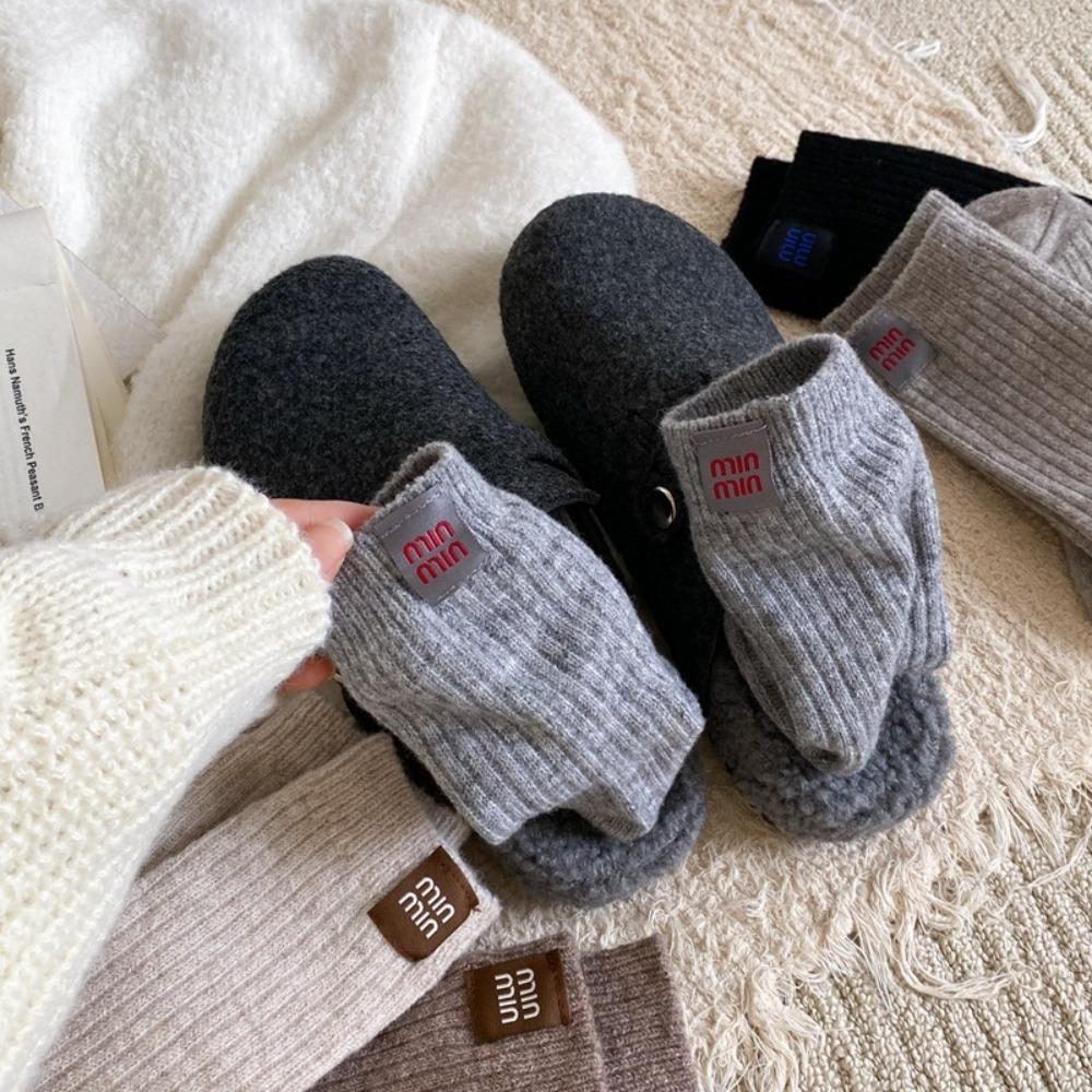 Thicken Middle Tube Socks Heel Label Women's Socks Fashion Winter Socks