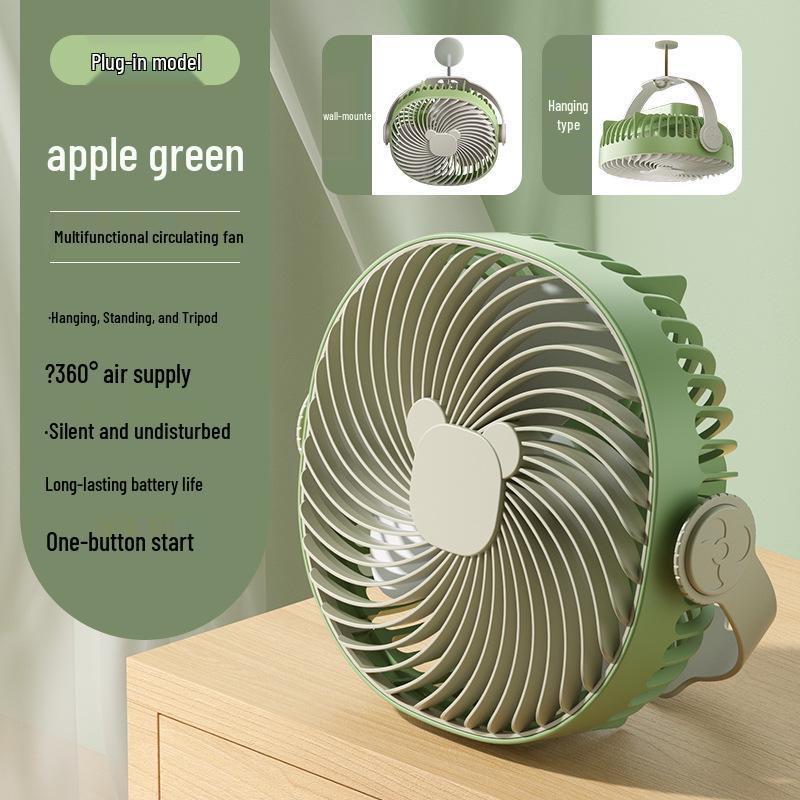High-Power Dual-Head Desktop Circulation Fan with USB Display for Home, Office, and Camping