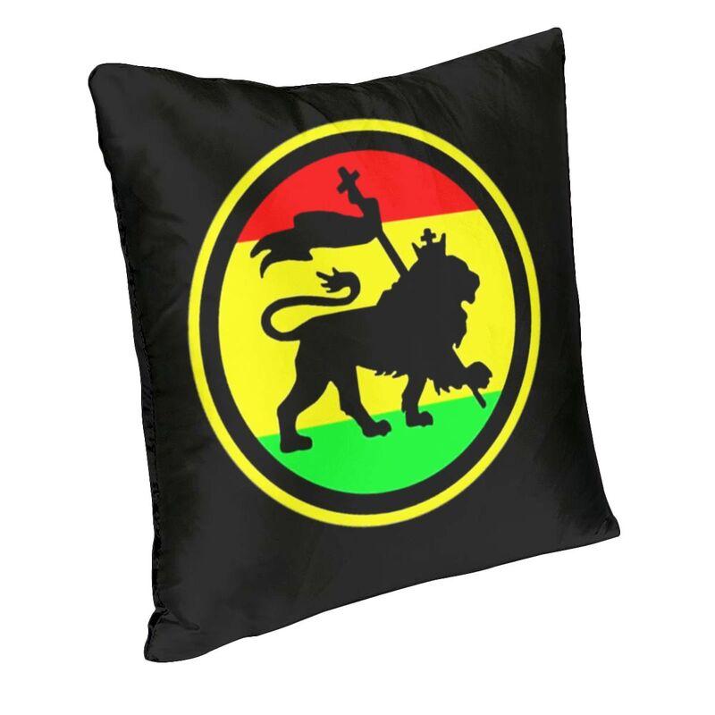 Lion Of Judah Rasta Jamaican Reggae Cushion Cover 45x45cm Home Decor Printing Throw Pillow for Living Room Doublesided
