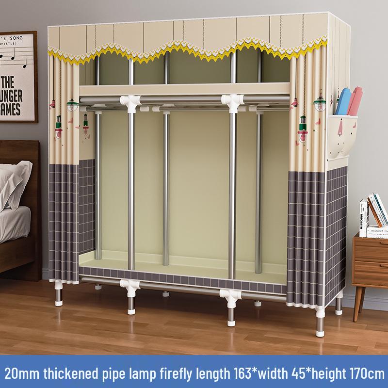 Thickened Steel Pipe Fabric Wardrobe for Dorm or Bedroom Storage
