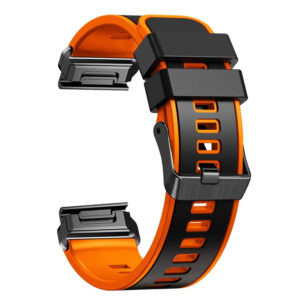 For Garmin Tactix 7 Pro/Tactix Delta Replacement Wristband Quick Release Dual-color Soft Silicone Sport Watch Band