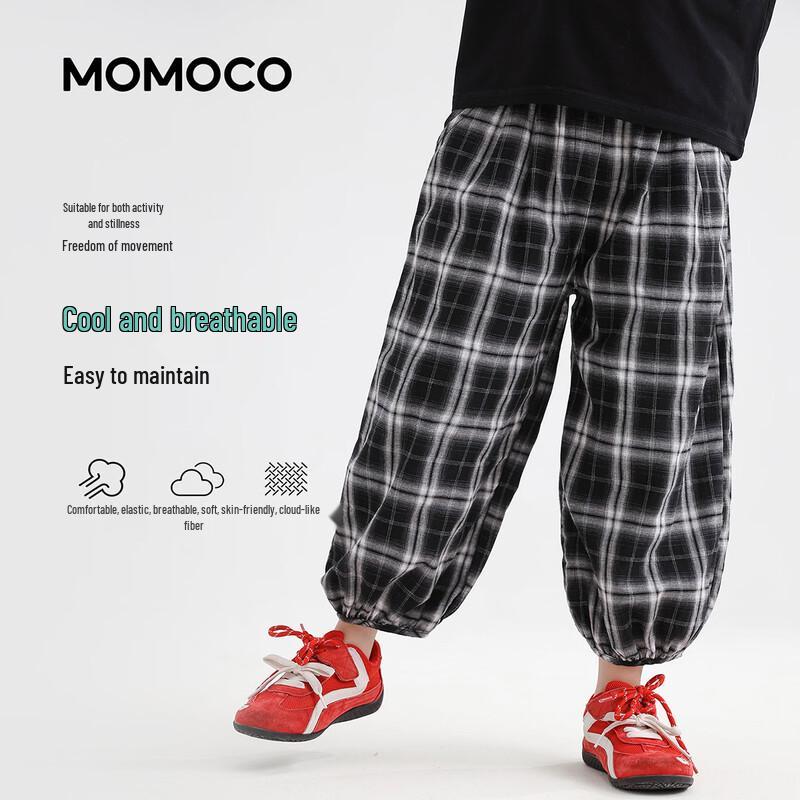 MOMOCO Boys  Summer Thin Plaid Crop Casual Pants 120